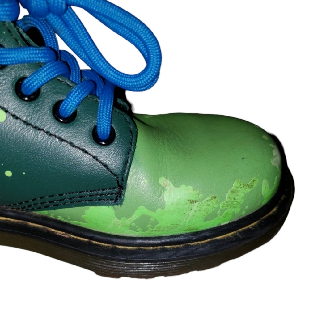 Dr. Martens Teenage Mutant Ninja Turtles Leonardo Leather Boots Kids Size 13 - Picture 7 of 9